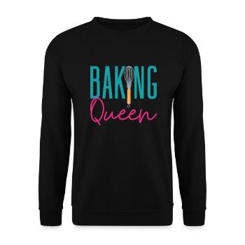 Baking Queen Pâtisserie Amoureux Boulanger Profession - Sweat-shirt Unisexe - noir - Devant - Alina (178cm) & Michal (187cm)