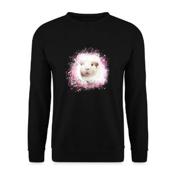guinea pig, graffiti,painting,pink,pink - Unisex Sweatshirt - black - Front - Alina (178cm) & Michal (187cm)