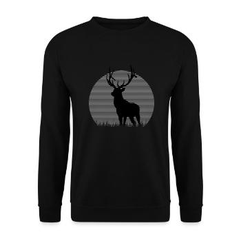 Deer - Unisex Sweatshirt - black - Front - Alina (178cm) & Michal (187cm)