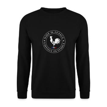 MADE IN FRANCE Coq Gaulois 2 Stars - Unisex Sweatshirt - black - Front - Alina (178cm) & Michal (187cm)