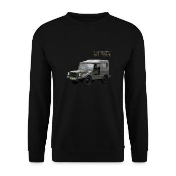 Munga Off-Road Vehicle Military Vehicle - Unisex Sweatshirt - black - Front - Alina (178cm) & Michal (187cm)