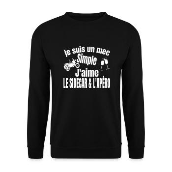 side-car et apéro - Sweat-shirt Unisexe - noir - Devant - Alina (178cm) & Michal (187cm)