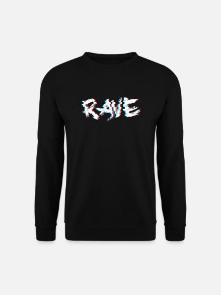 Rave Glitch Trippy Techno - Unisex Pullover - Schwarz