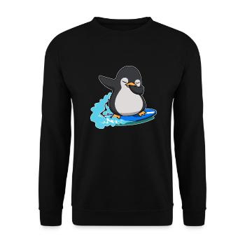 dab dabbing pinguin surfen königspinguin birthday - Unisex Pullover - Schwarz - Vorne - Alina (178cm) & Michal (187cm)