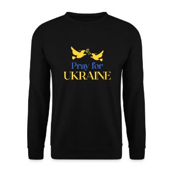Pray for Ukraine - Unisex Sweatshirt - black - Front - Alina (178cm) & Michal (187cm)