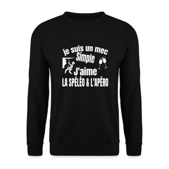 spéléo et apéro - Sweat-shirt Unisexe - noir - Devant - Alina (178cm) & Michal (187cm)