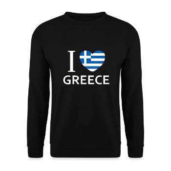 I love Greece - Unisex Pullover - Schwarz - Vorne - Alina (178cm) & Michal (187cm)