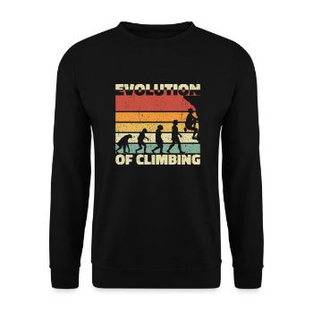 Évolution de l’escalade. Cadeau Rétro Vintage - Sweat-shirt Unisexe - noir - Devant - Alina (178cm) & Michal (187cm)