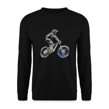 MTB downhill mountain bike - Unisex Sweatshirt - black - Front - Alina (178cm) & Michal (187cm)
