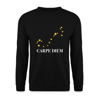 Carpe Diem utilise la constellation du jour Ciel du Scorpion - Sweat-shirt Unisexe - noir - Devant - Alina (178cm) & Michal (187cm)