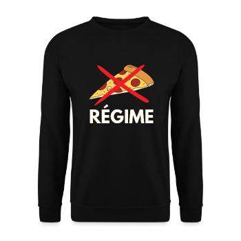 Régime la pizza c est fini - Sweat-shirt Unisexe - noir - Devant - Alina (178cm) & Michal (187cm)