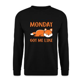 Monday got me like - Unisex Sweatshirt - black - Front - Alina (178cm) & Michal (187cm)