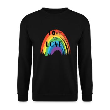 LOVE IS LOVE - Unisex Sweatshirt - black - Front - Alina (178cm) & Michal (187cm)