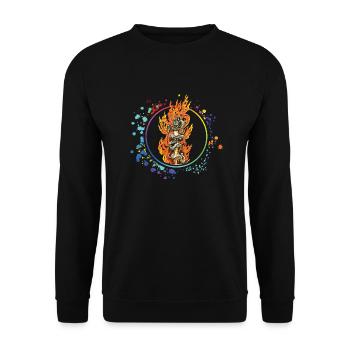 Fudo myoo dragon sword colored thin circle - Sweat-shirt Unisexe - noir - Devant - Alina (178cm) & Michal (187cm)