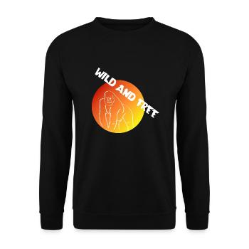 | sauvage et libre Liberté | | nature Aventure - Sweat-shirt Unisexe - noir - Devant - Alina (178cm) & Michal (187cm)
