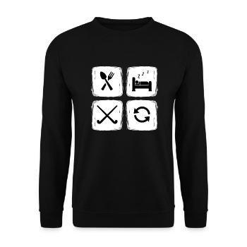 feldhockey hockey hockey répétition - Sweat-shirt Unisexe - noir - Devant - Alina (178cm) & Michal (187cm)