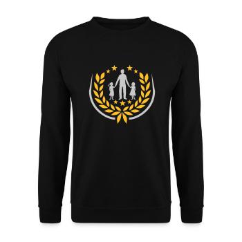 Laurel wreath father 2 daughters - Unisex Sweatshirt - black - Front - Alina (178cm) & Michal (187cm)