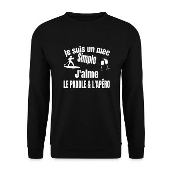 paddle et apéro - Sweat-shirt Unisexe - noir - Devant - Alina (178cm) & Michal (187cm)