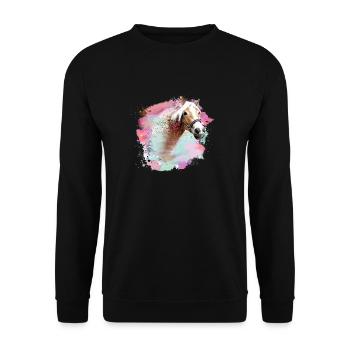 cheval, haflinger, graffiti, peinture, chevaux, coloré - Sweat-shirt Unisexe - noir - Devant - Alina (178cm) & Michal (187cm)
