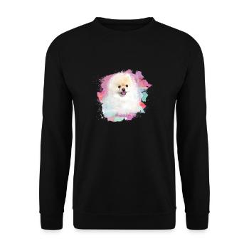pomerian,zwergspitz,pointu,chien,graffiti,peinture - Sweat-shirt Unisexe - noir - Devant - Alina (178cm) & Michal (187cm)