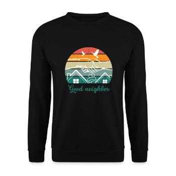Good neighbor WW - Unisex Sweatshirt - black - Front - Alina (178cm) & Michal (187cm)