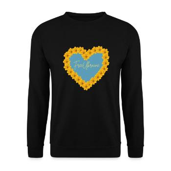 Free Ukraine - Unisex Sweatshirt - black - Front - Alina (178cm) & Michal (187cm)