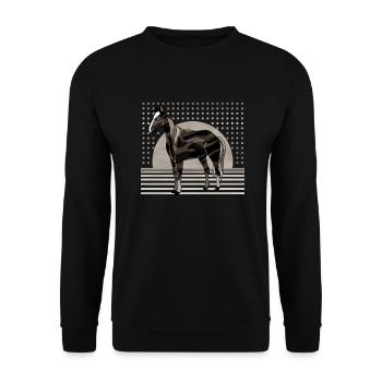 Pferd - Unisex Pullover - Schwarz - Vorne - Alina (178cm) & Michal (187cm)