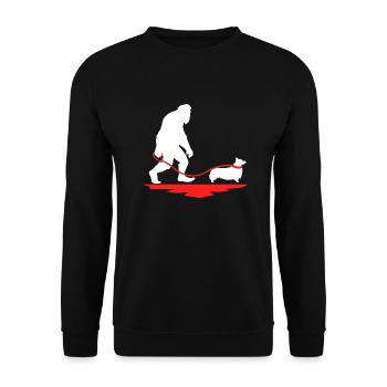Bigfoot Dog Walk Corgi - Unisex Pullover - Schwarz - Vorne - Alina (178cm) & Michal (187cm)