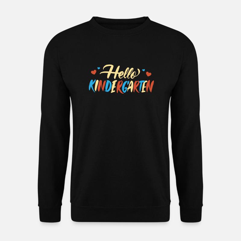 Hallo Kindergarten Schule Hallo Kindergarten Schul - Unisex Pullover - Schwarz