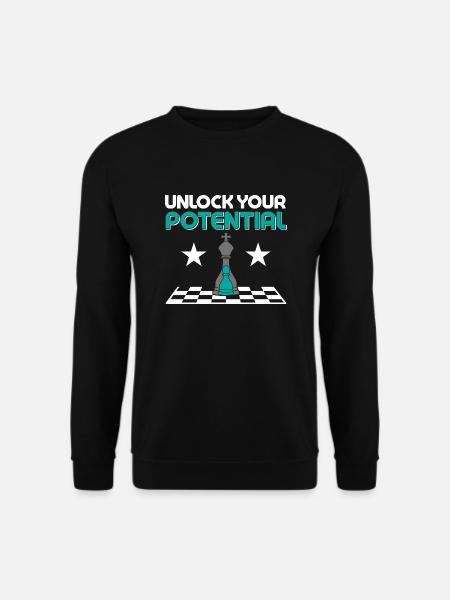Unlock Your Potential Chess Player Chess Board - Unisex Pullover - Schwarz