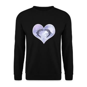 Embrasser les dauphins - Sweat-shirt Unisexe - noir - Devant - Alina (178cm) & Michal (187cm)