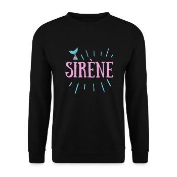 sirène petit logo - Sweat-shirt Unisexe - noir - Devant - Alina (178cm) & Michal (187cm)