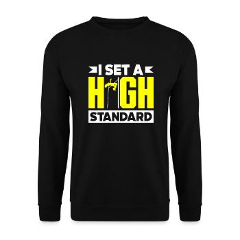 Saut en hauteur Saut Jumper Athlétisme Drôle - Sweat-shirt Unisexe - noir - Devant - Alina (178cm) & Michal (187cm)