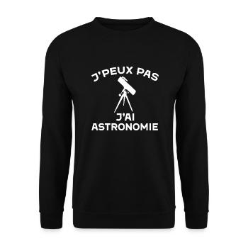 J'peux pas j'ai astronomie cadeau astronomie homme - Sweat-shirt Unisexe - noir - Devant - Alina (178cm) & Michal (187cm)