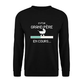 Futur Grand Prère pour Futur Papy Naissance Bébe - Unisex Sweatshirt - black - Front - Alina (178cm) & Michal (187cm)