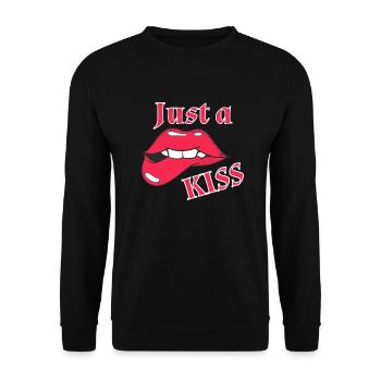 Nur ein Kuss - Unisex Pullover - Schwarz - Vorne - Alina (178cm) & Michal (187cm)