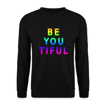 Beau mot beauté cool drôle motif de jeu de mots - Sweat-shirt Unisexe - noir - Devant - Alina (178cm) & Michal (187cm)