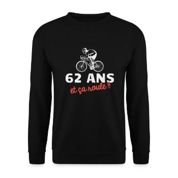 62 ans et ça roule Cyclisme Vélo - Sweat-shirt Unisexe - noir - Devant - Alina (178cm) & Michal (187cm)