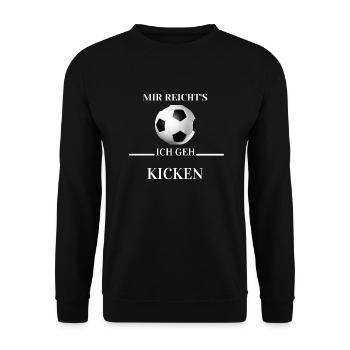 MIR REICHT'S ICH GEH KICKEN - Unisex Pullover - Schwarz - Vorne - Alina (178cm) & Michal (187cm)