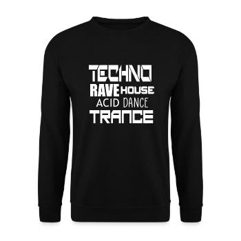 techno trance dance - Unisex Sweatshirt - black - Front - Alina (178cm) & Michal (187cm)