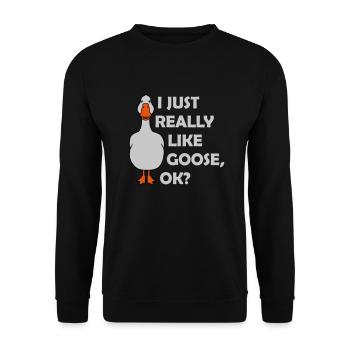 vraiment comme l’oie ok - Sweat-shirt Unisexe - noir - Devant - Alina (178cm) & Michal (187cm)