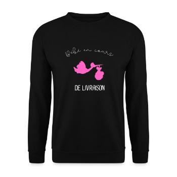 baby being delivered girl - Unisex Sweatshirt - black - Front - Alina (178cm) & Michal (187cm)