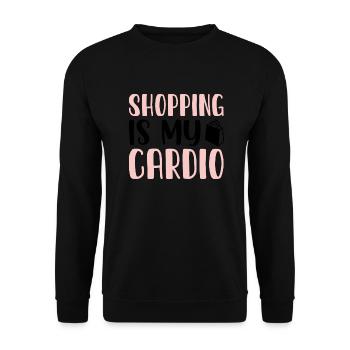 Shopping is my Cardio - Unisex Sweatshirt - black - Front - Alina (178cm) & Michal (187cm)