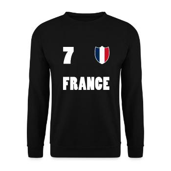 Maillot FRANCE 7 - Sweat-shirt Unisexe - noir - Devant - Alina (178cm) & Michal (187cm)