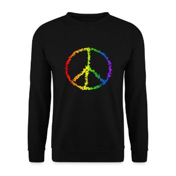 Frieden Zeichnung Freiheit Regenbogen Farben 1 - Unisex Pullover - Schwarz - Vorne - Alina (178cm) & Michal (187cm)