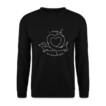I mog di - white - Unisex Sweatshirt - black - Front - Alina (178cm) & Michal (187cm)