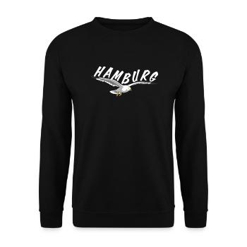 Hambourg à propos de Seagull - blanc - Sweat-shirt Unisexe - noir - Devant - Alina (178cm) & Michal (187cm)