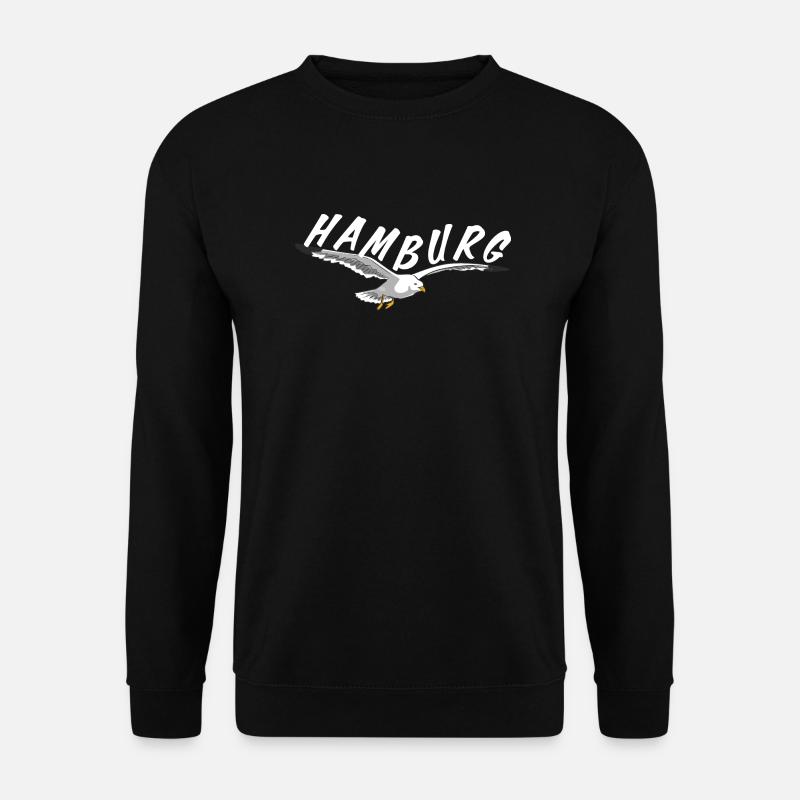 Hamburg about Seagull - white - Unisex Sweatshirt - black