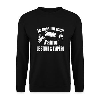 stunt et apéro - Sweat-shirt Unisexe - noir - Devant - Alina (178cm) & Michal (187cm)