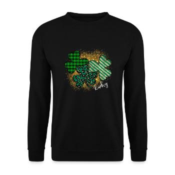 Happy St. Patrick's Day Saint Patrick Ireland Irish - Unisex Sweatshirt - black - Front - Alina (178cm) & Michal (187cm)
